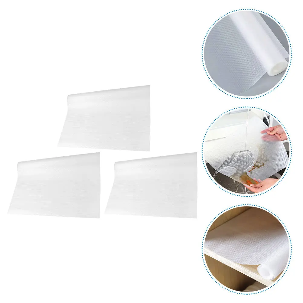 

Clear Eva Cabinet Liner Anti-Skid Shelf Mat Waterproof Kitchen Drawer Liner Multi-Function Cutlery Mat 3 Rolls