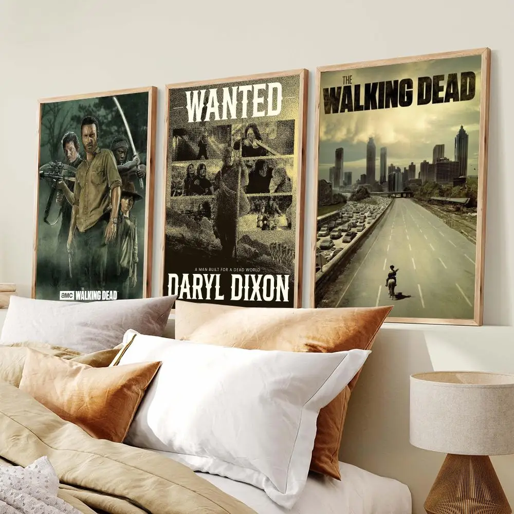 The W-Walking D-Dead Rick Daryl Poster Modern Minimalist Wall Art Prints Poster Home Decor Interior Bedroom Living Room
