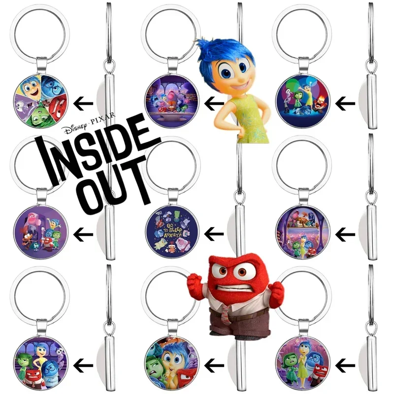 Disney Cartoon Inside Out 2 Keychain Pendants Anime Figures Joy Sadness Anger Bag Keychains Decoration for Kids Christmas Gifts