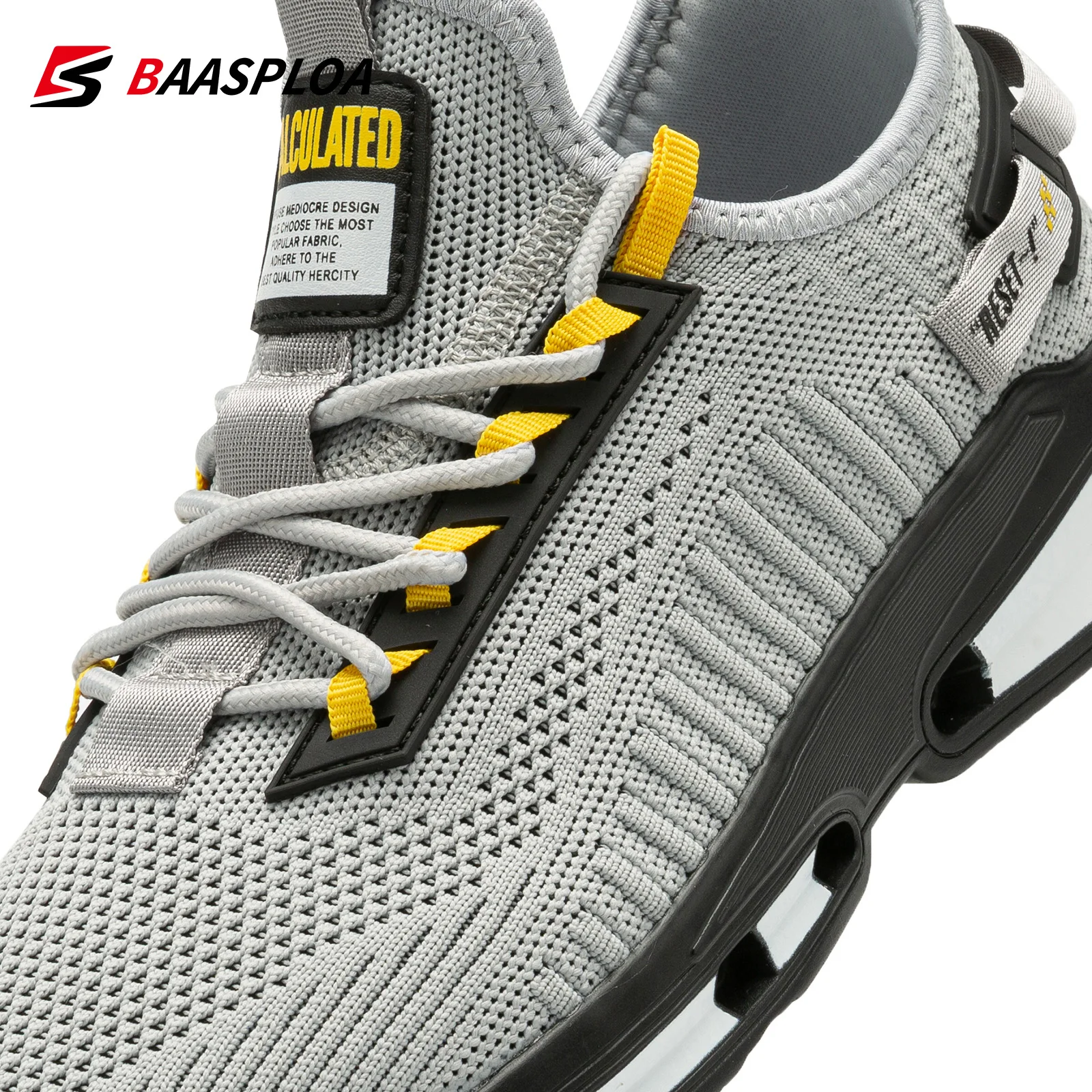 Baasploa ランニングシューズ男性用 2025 軽量カジュアルメンズデザイナーメッシュスニーカーレースアップ男性アウトドアスポーツウォーキングシューズ