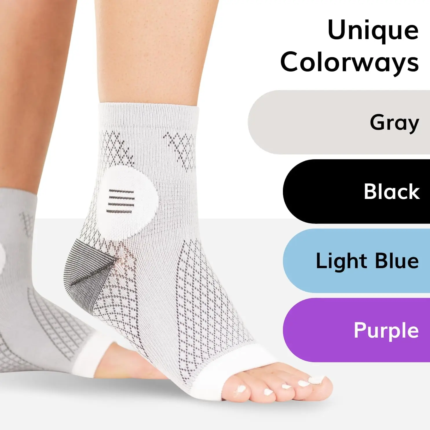 1Pair Neuropathy Ankle Gout Socks - Peripheral Neuritis Compression Diabetic Toeless Foot Sleeves for Nerve Damage Pain in Feet