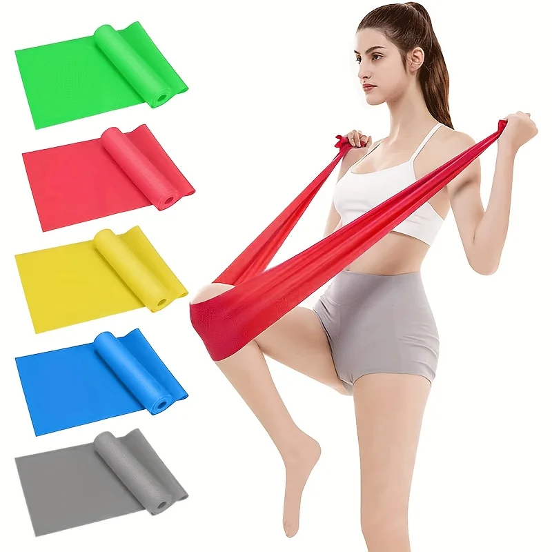 4er-Pack Yoga-Widerstandsbänder: elastische TPE-Stretchbänder für Physiotherapie, Fitness, Yoga, Pilates, Rehabilitation und Stärke – Detail 1
