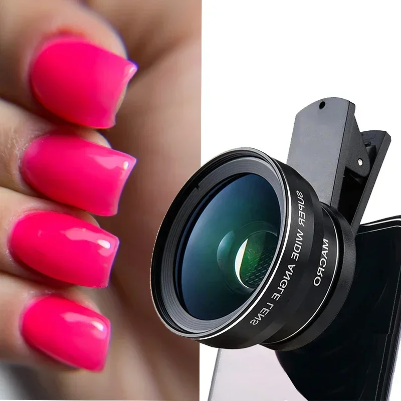 

2 In 1 Mobile Phone Lens 15X HD Camera Macro Lens 0.6X Super Wide Angle For iPhone 13 12 11 8 7 6 XS For Xiaomi Huawei Samsung