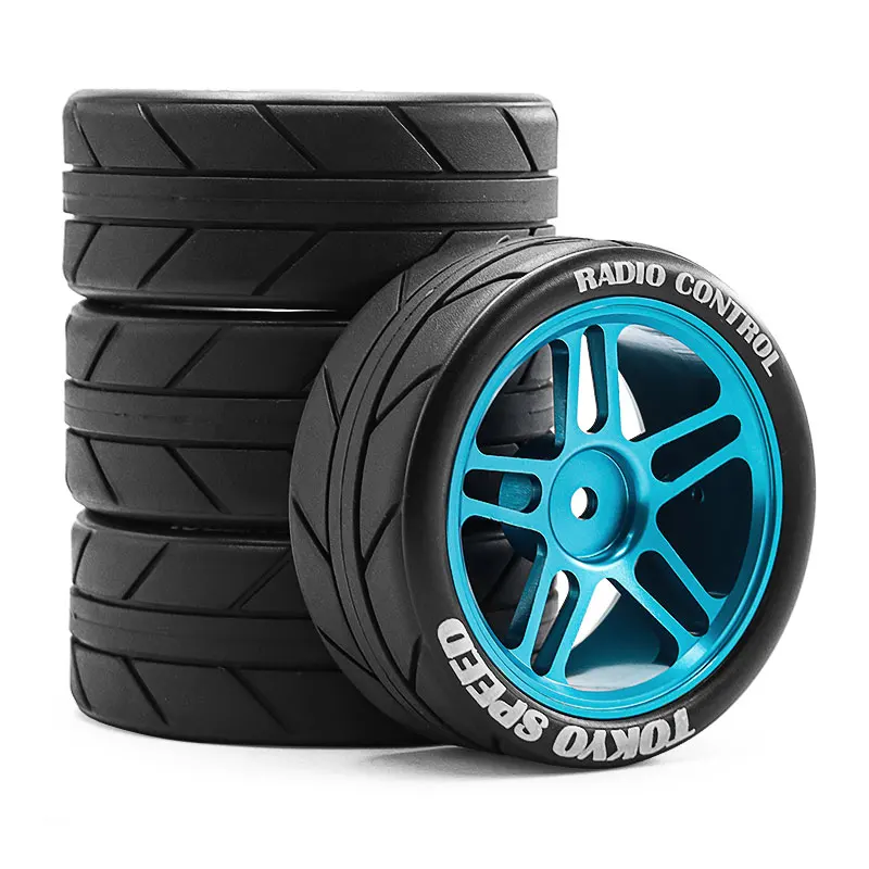 

4 pcs aluminum 1/10 RC rally racing tires drift tires FW06 Tamiya TT01 TT02 XV01 1/10 RC racing upgrade parts wheel hub ti