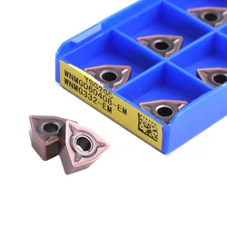 Carbide Inserts WNMG060404 WNMG060408 WNMG080404 WNMG080408 EM EF YBG205 External Turning Tools WNMG Blade CNC Lathe Cutter Tool