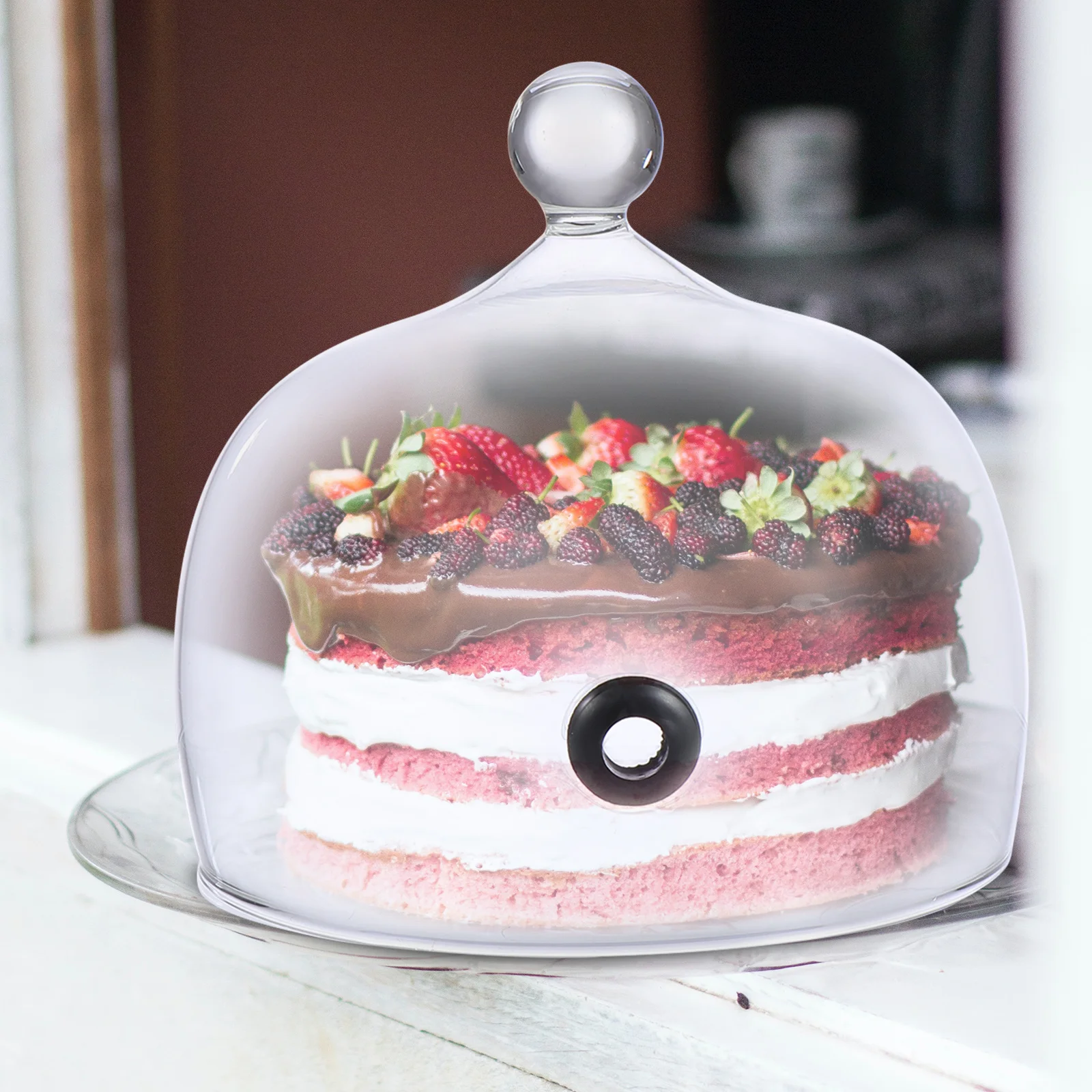 

Beautiful Dessert Cloche Glass Cake Cover Practical Bread Dome Transparent Dish