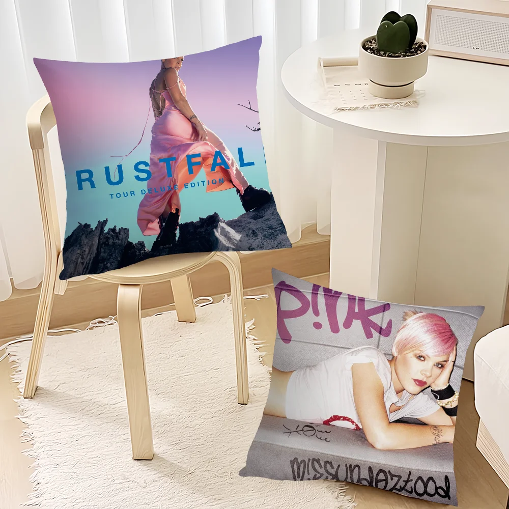 Classic Singer Pink Trustfall P!nk Pillow Case Sofa Living Room Bedroom Headboard Backrest Cushion Square Cushion Nap Time
