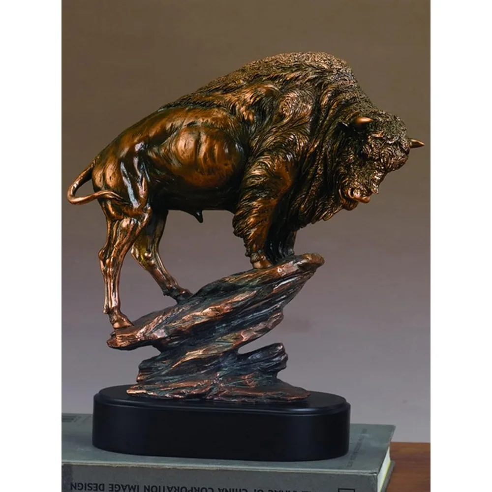 

Tin Water Buffalo Large Statue Bronze Veneer Statue Exquisite Design High-quality Brown Veneer Decoration Crafts Home Decor