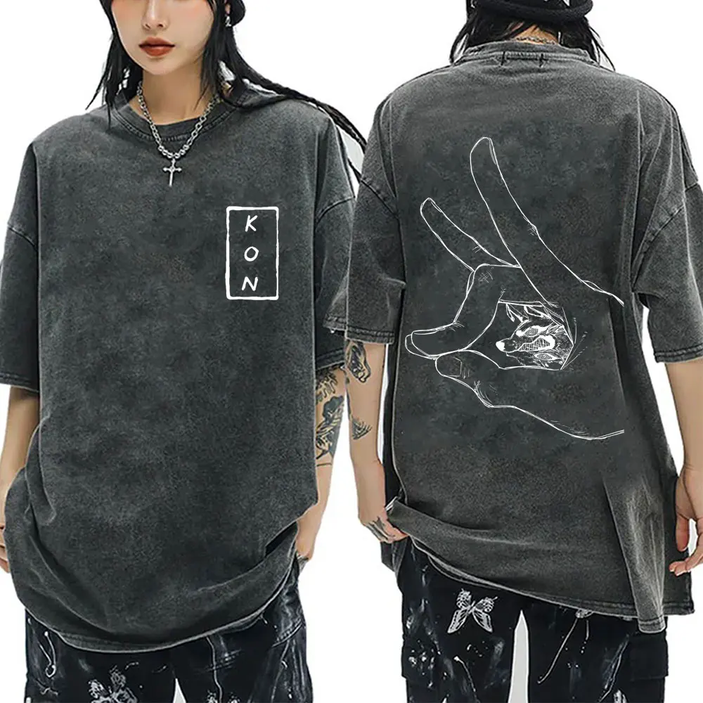 

Washed Vintage Anime Chainsaw Man Hayakawa Aki Summon Kon Fox Devil Graphic T Shirt Men Women Manga Fashion Short Sleeve T-shirt
