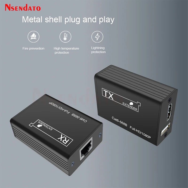 USB Extender KVM HDMI RJ45 1080P 30M HDMI KVM USB Extender over Cat6 LAN Network HDMI Extender For keyboard mouse switch TV PC