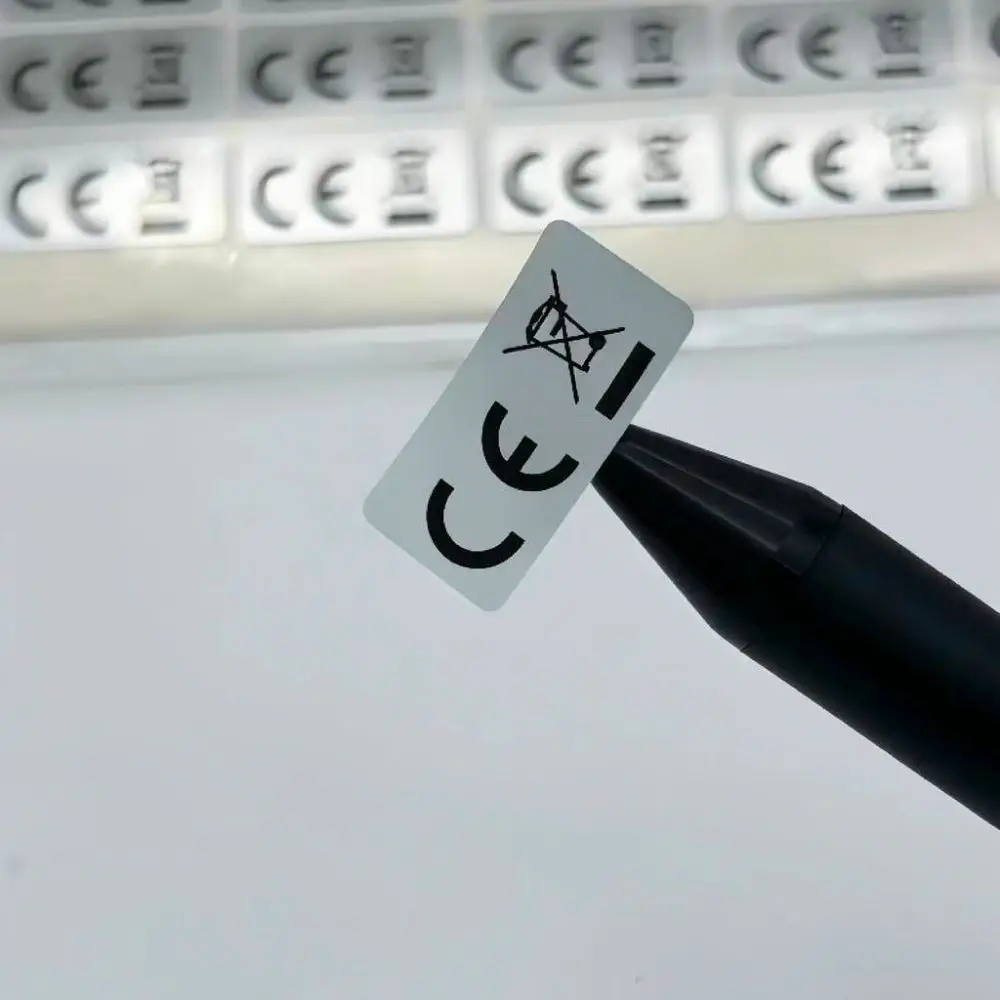 Durable Matte Silver Industrial Labels For Electronic Goods Compliance Certification FCC UKCA EU Packaging Identification Signs