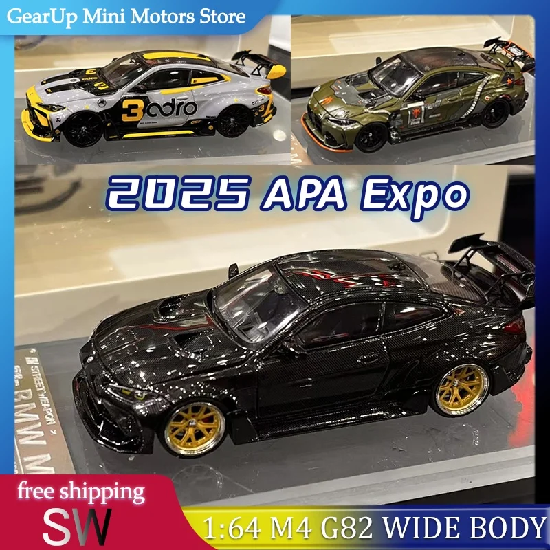 

Street Warrior 1:64 BMW M4 G82 Wide Body Adro APA XPO Foshan Custom Show Limited Edition Рождественский подарок для любителей автомобилей Игрушки