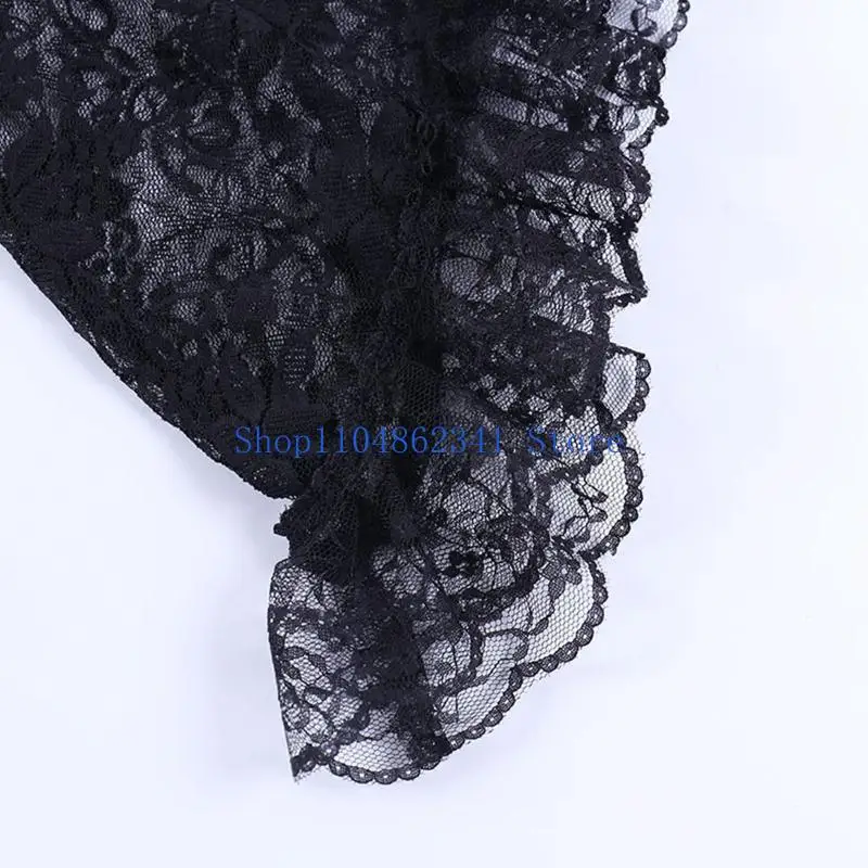 

5asd Women's Hollow out Crop Top Gothic Cover Up Stylish Sleeves Smock Tops