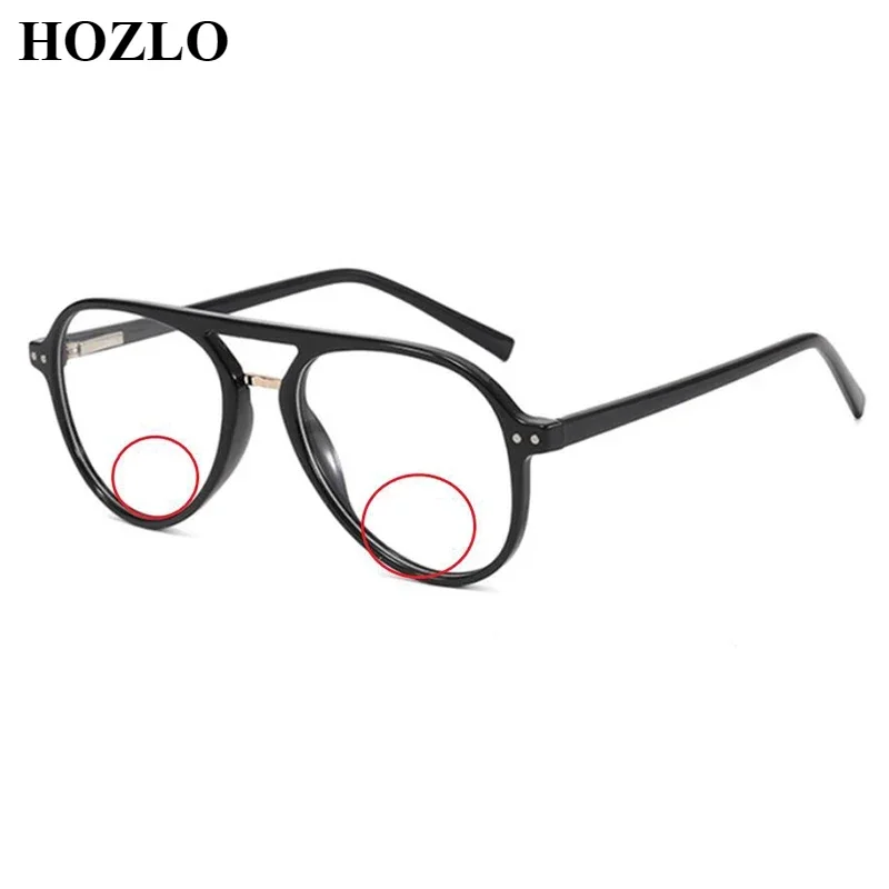 

New Fashion Insert Core Legs Men Anti Blue Ray Bifocals Pilot Reading Glasses Magnifier Women Retro Rivets Hyperopia Spectacles