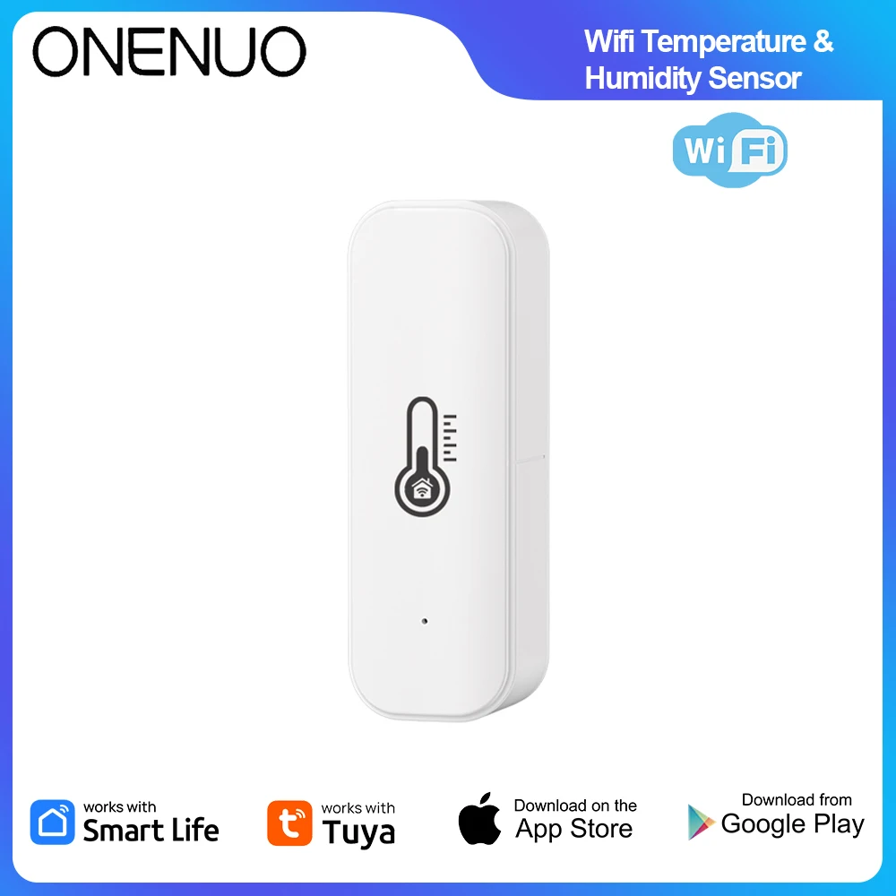 Tuya WiFi Temperature Humidity Sensor APP Monitoring Voice Control via Alexa/Google Home Battery Powered