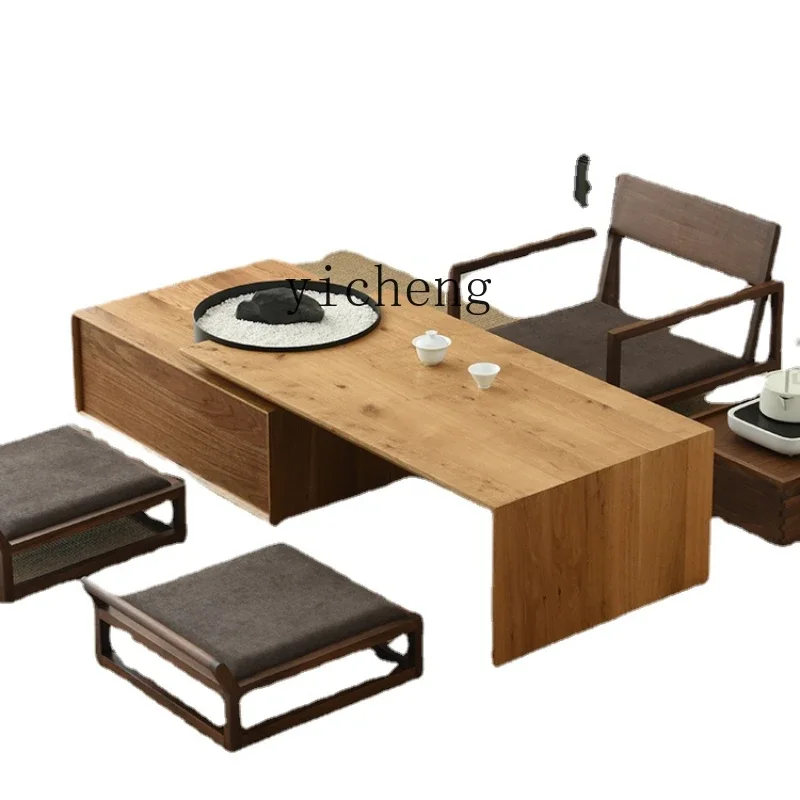 

White Oak Solid Wood Tatami Pier Table Modern Minimalist Tea Room Tea Making Tea Table