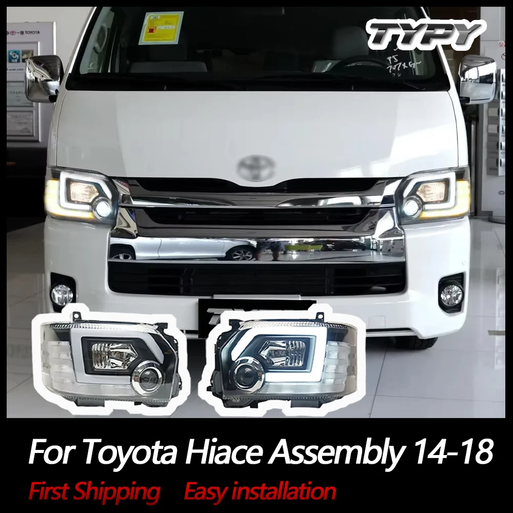 

Автомобильная фара для Toyota Hiace, фара в сборе 2014-2018 DRL, последовательный указатель поворота, plug-and-play