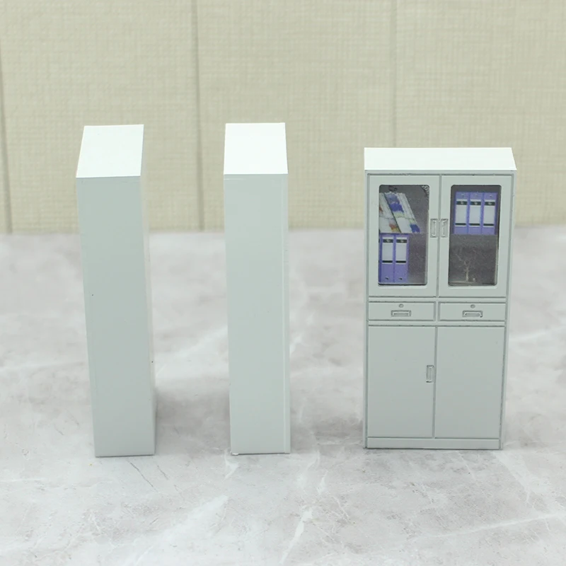 Miniature Scale 1:25 Office File Cabinet/Bookcase Model For Diy Indoor Scene Layout Materials Diorama Kit 1Pcs