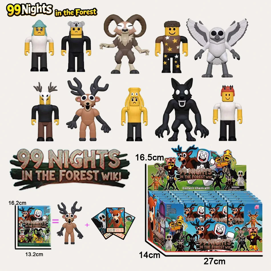 Quente 99 noites na floresta cervos caixa cega jogo figura brinquedo animal boneca veado brinquedo fãs presentes de aniversário brinquedos para crianças presente de natal