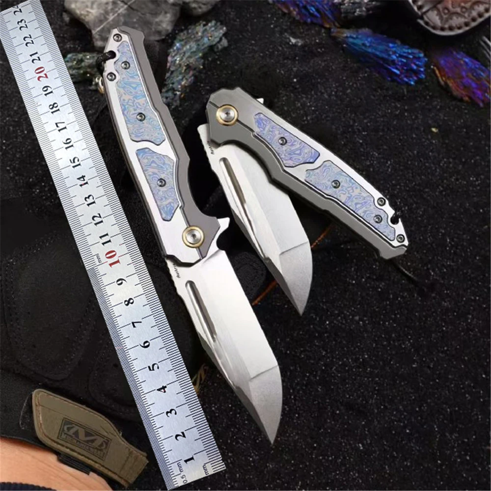 M390 Steel Blade Folding Knife Titanium Alloy Handle Outdoor Camping Survival Fishing Hunting Knife EDC Hiking Defense Tool