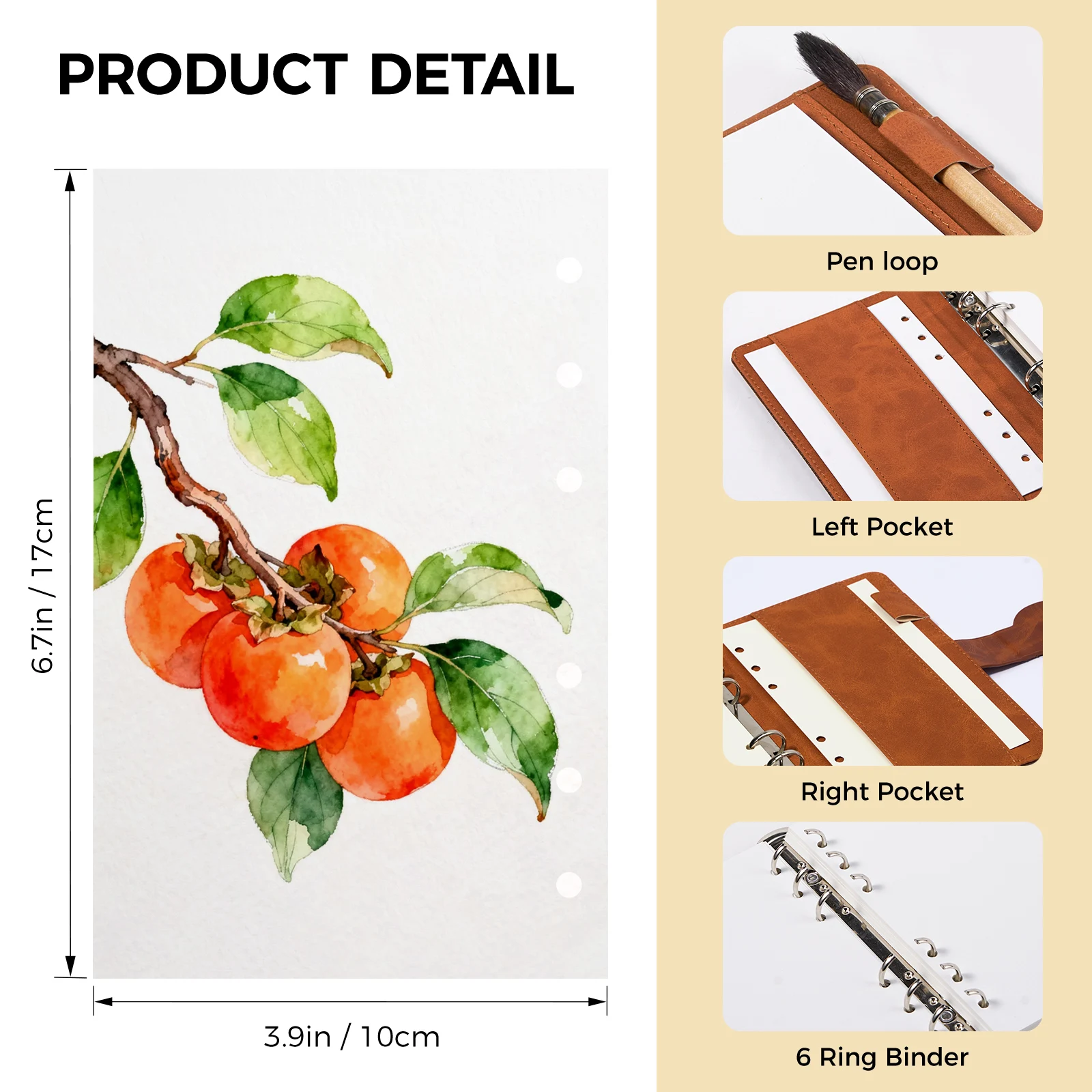 Lightwish Watercolor Sketchbook Refillable 100% Cotton, 300gsm 6.69