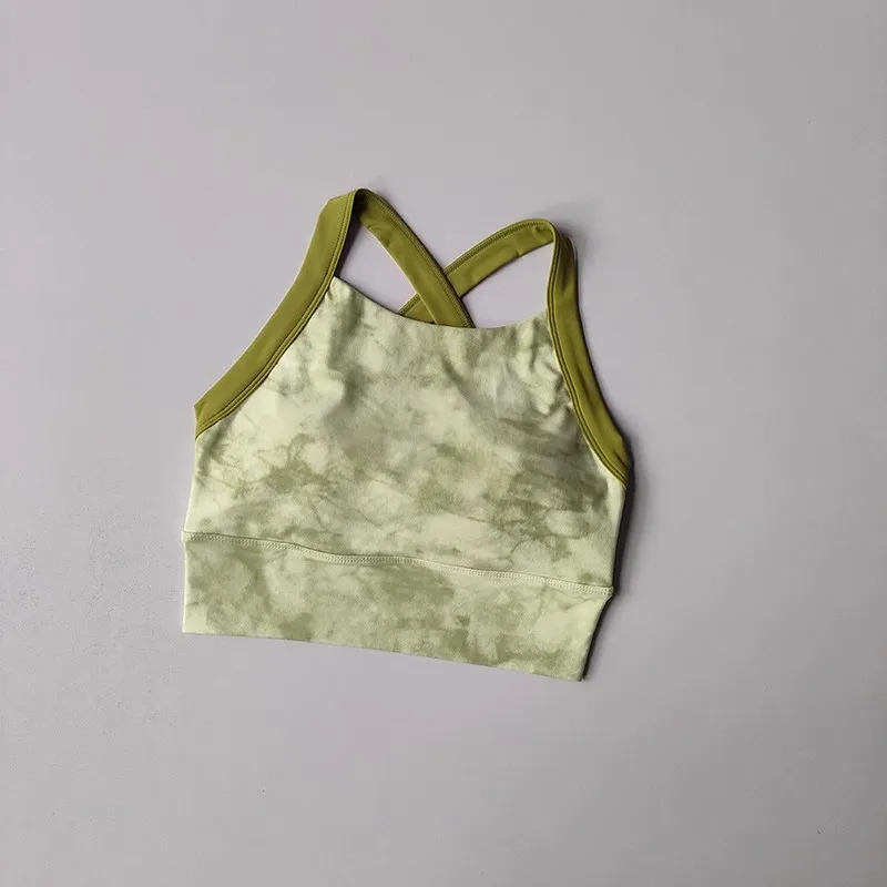 Damen-Sport-BH mit Druckmuster, Kreuzgurt-Sport-BH, Push-Up-Yoga-Gym-Crop-Top, Fitness-Tube-Top, atmungsaktiver Beauty-Back-BH – Detail 9