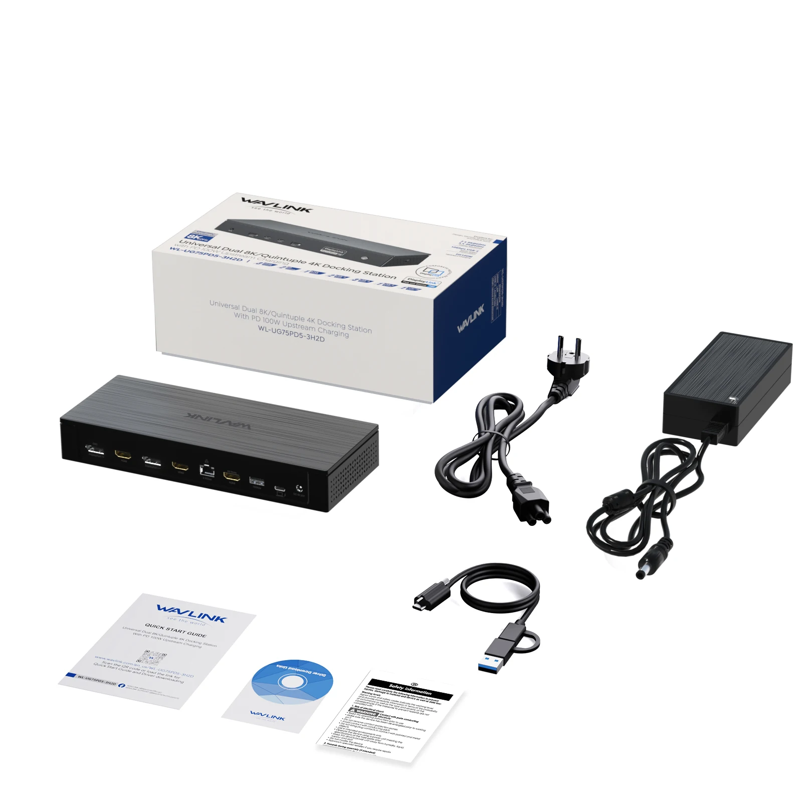 WAVLINK Global First DisplayLink-7400 Universal Docking Station