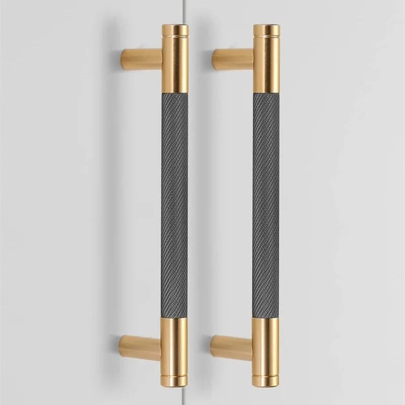 مقبض باب الخزانة من سبائك الألومنيوم الذهبي، مقبض بفتحة واحدة لدرج المطبخ وخزائن النبيذ، مقبض الأثاث الحديث