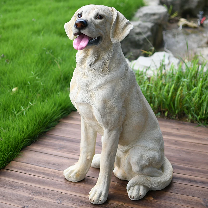 Simulated Labrador Retriever Ornament Sculpture Animal Pet Dog Model Courtyard Garden Home Living Room Statue Floor Decorations