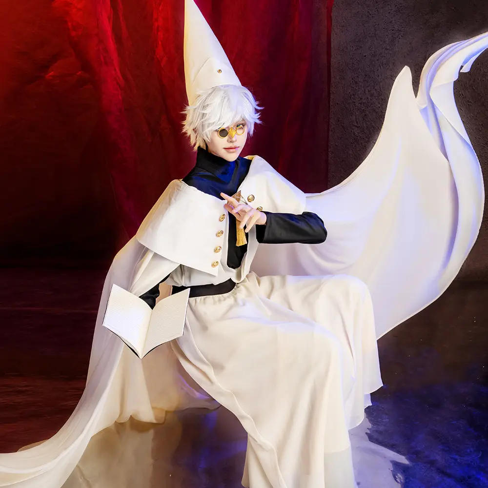 Witch Hat Atelier Qifrey Cosplay Costume White Mage Robe Outfit Full Set Uniform Role Play Halloween Carnival Party HCos view 3