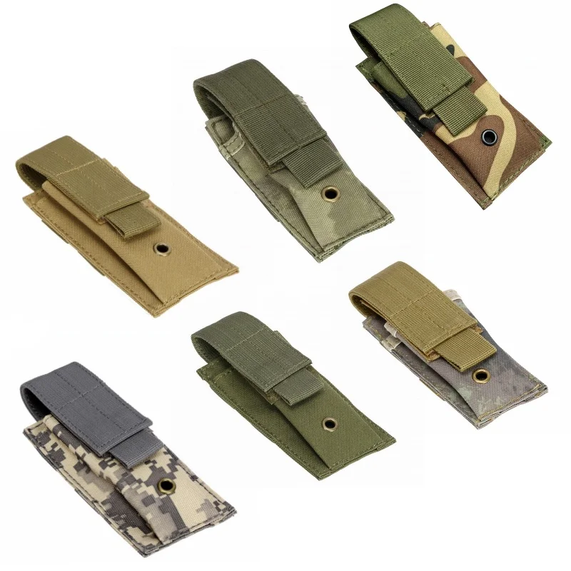 

Tactical Single Pistol Magazine Pouch Molle Utility Knife Flashlight Holder Hunting EDC Tool Waist Bag Airsoft Ammo Pouches