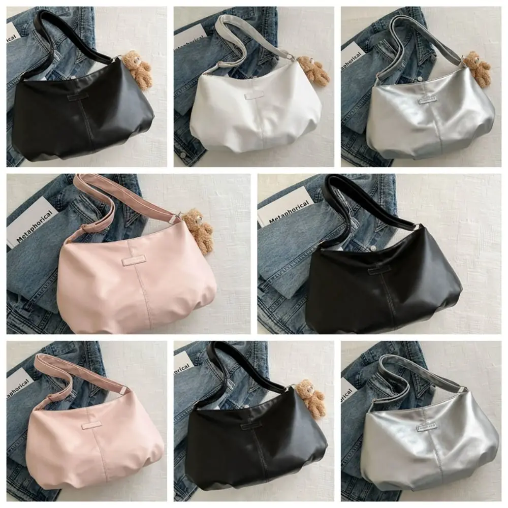 Bolso de hombro portátil de cuero PU, bandolera de gran capacidad, estilo Ins, con cremallera, para vacaciones