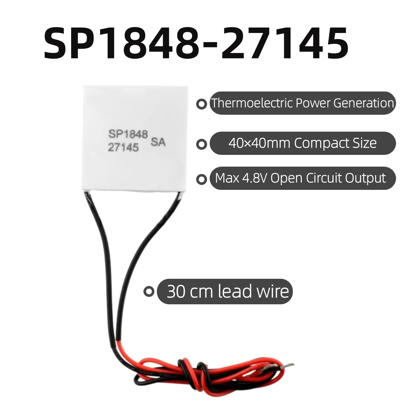 4-1PCS SP1848-27145 Thermoelectric Power Generator 40*40mm 4.8V669mA Semiconductor Temperature Difference Power Generation Sheet