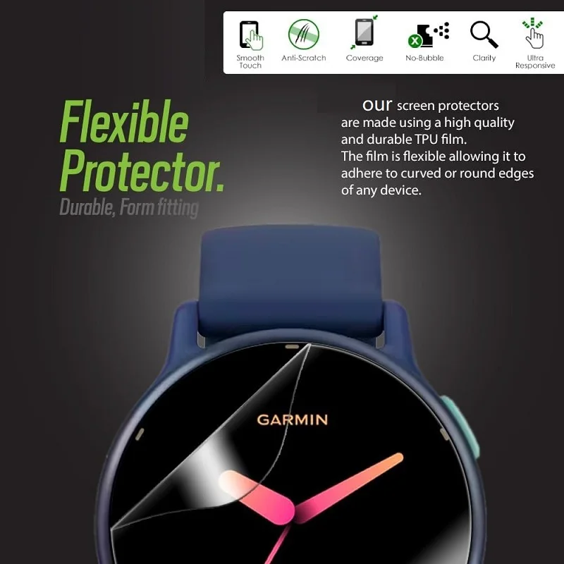 10 قطع من واقي الشاشة هيدروجيل من مادة TPU لساعة Garmin Vivoactive 6 الذكية، طبقة حماية ناعمة شفافة عالية الدقة
