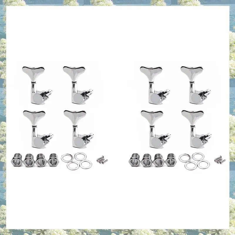 

8X 4R Electric Bass Guitar Tuners Machine Heads Bass Guitar Tuning Pegs Tuning Keys Buttons Chrome Guitar Parts