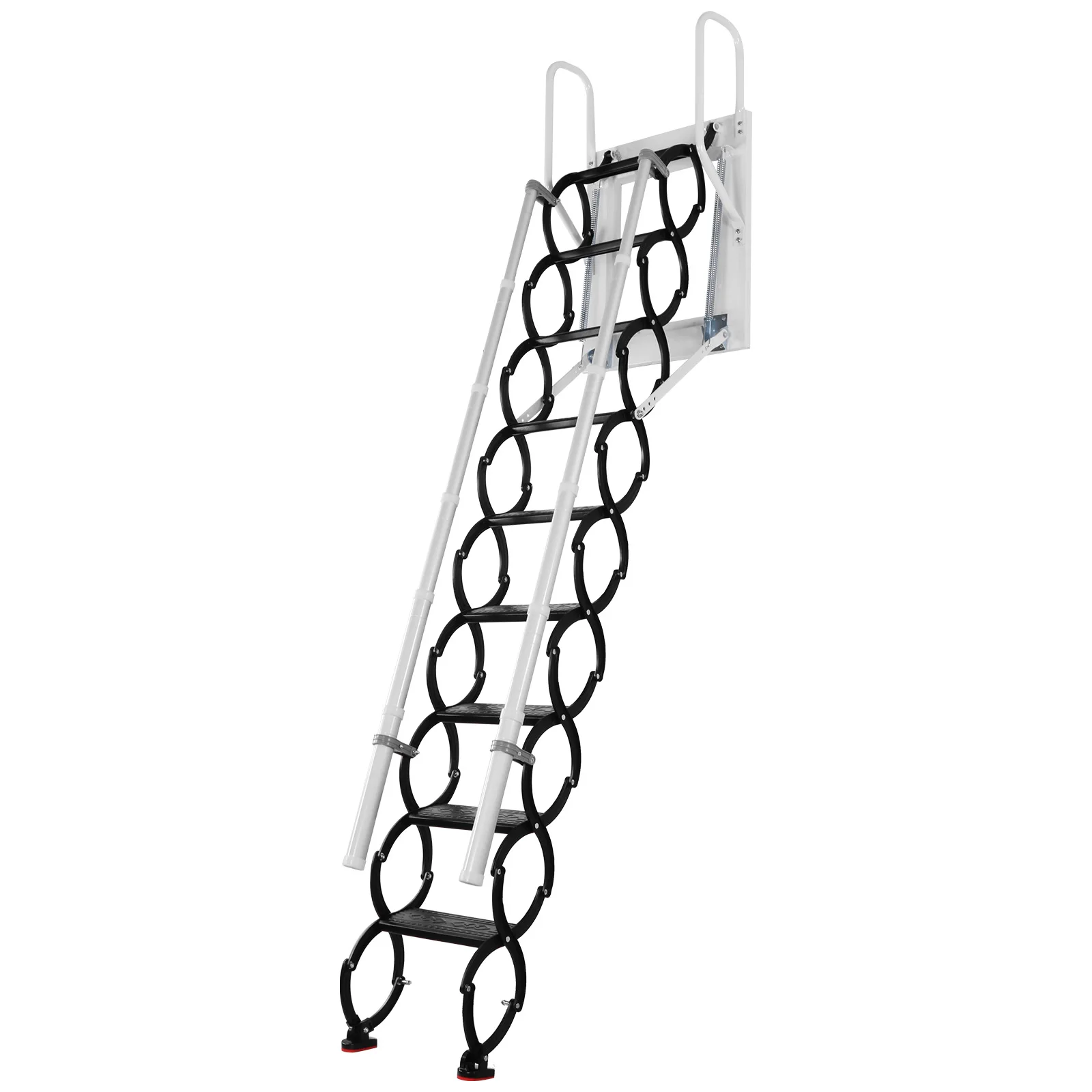 

Extra Wider Attic Stairs with 2 Handrails and Pull-Down System Telescoping Attic Ladder Load Capacity 660Lbs for Indoor Outdoor