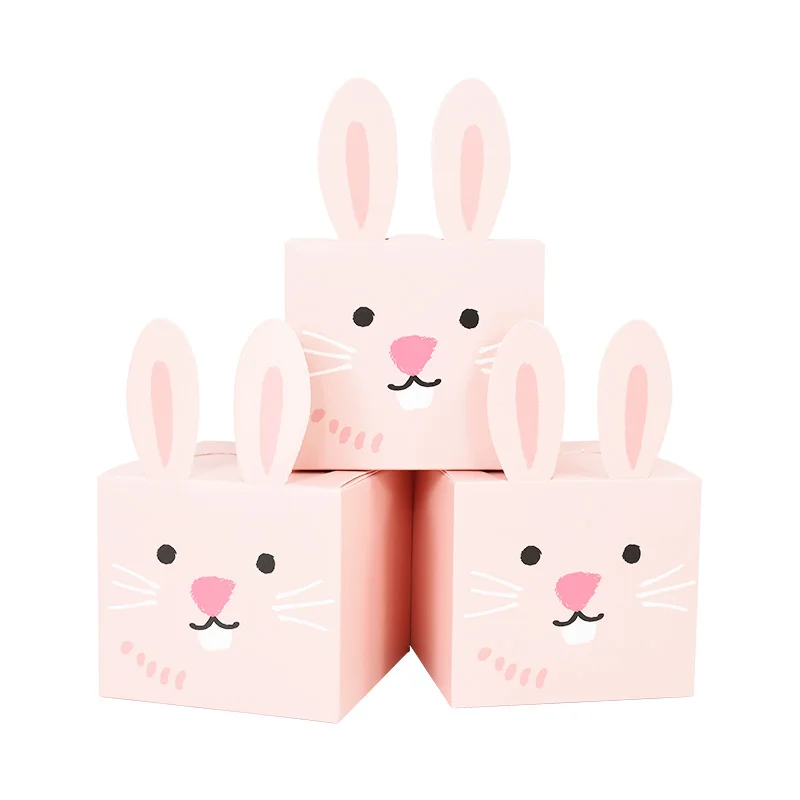 

Cute Cat Bunny Ear Candy Gift Box for Easter Birthday Theme Party Kids Favors Snack Candy Packaging Box Baby Shower Supplies