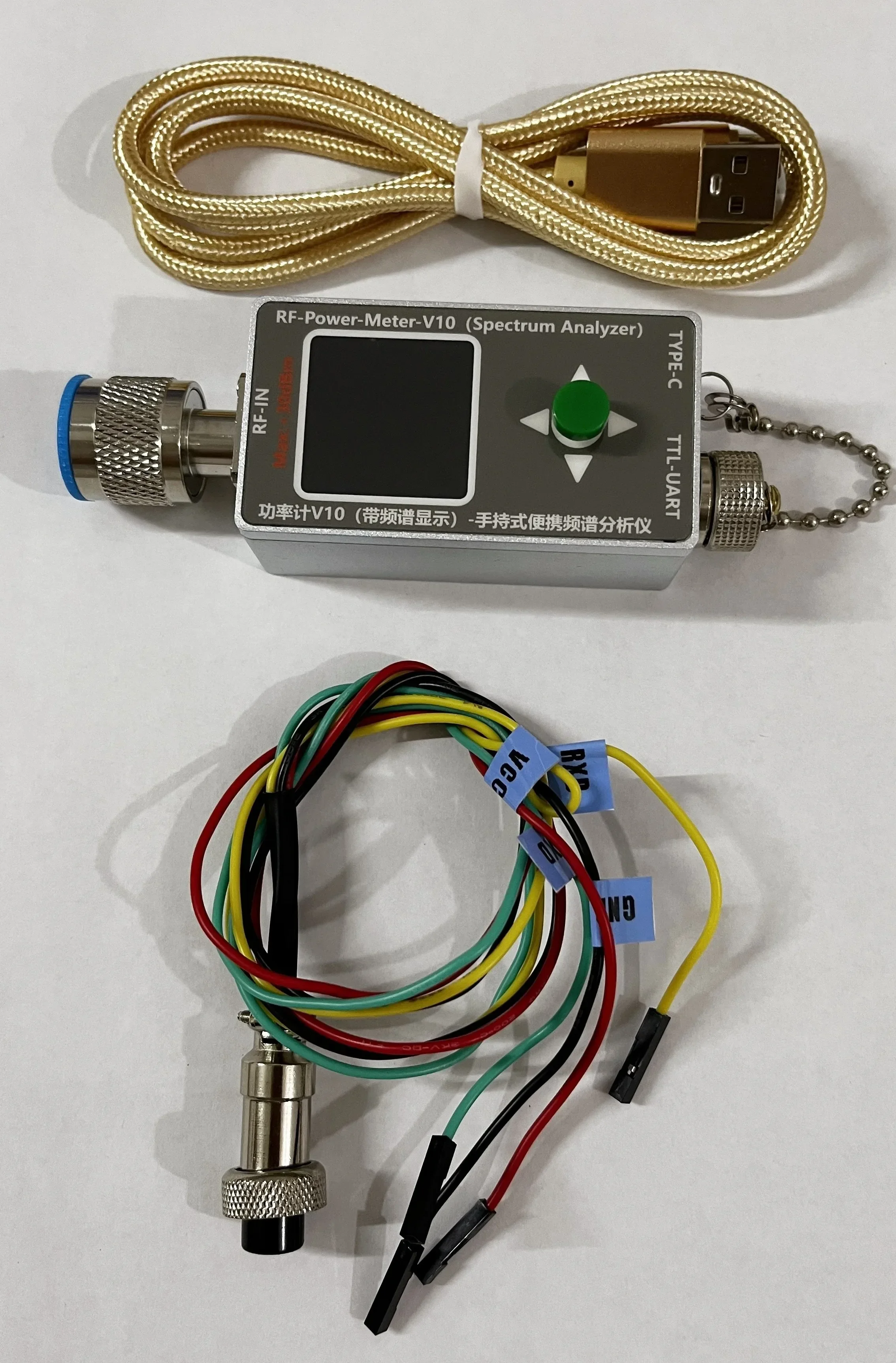 35M-4.4GHz N-type RF Power Meter V10 W Spectrum Analyzer Display TYPE-C Communication -70~+30dbm Attenuator Power Detector EMC