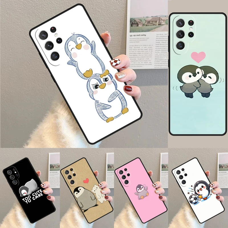 Cute Kawaii Penguin phone case Cover For Samsung Galaxy S24 S25 Ultra S21 S22 Ultra S10E Note 10 Plus Note 20 FE S23
