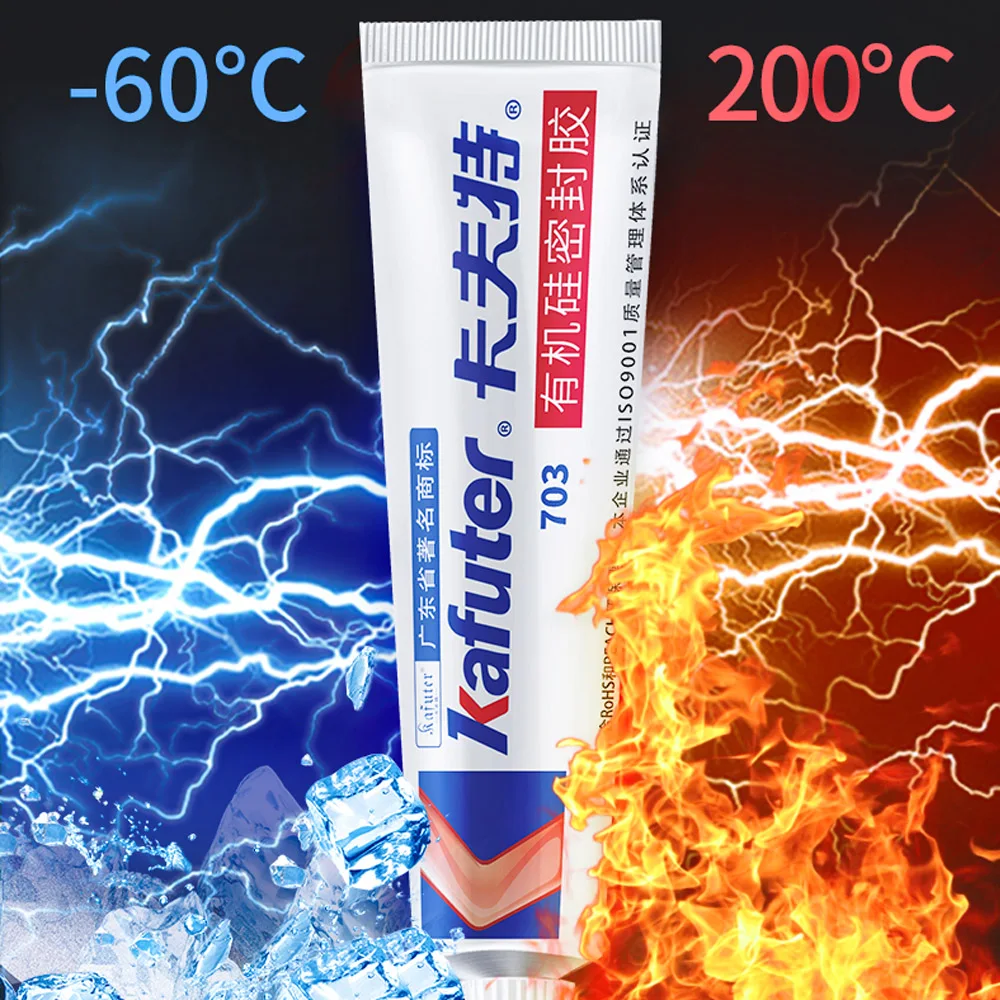 Kafuter K-703 45g Adhesive White Sealant Silicone Rubber Glue For Glass Metal Plastic Tiles Waterproof Insulation