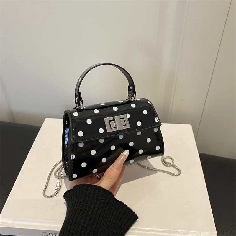 Polka Dot Handbag Single Shoulder Oblique Span Fashionable Foreign Style Versatile Commuting Exquisite Simple Casual Fashion