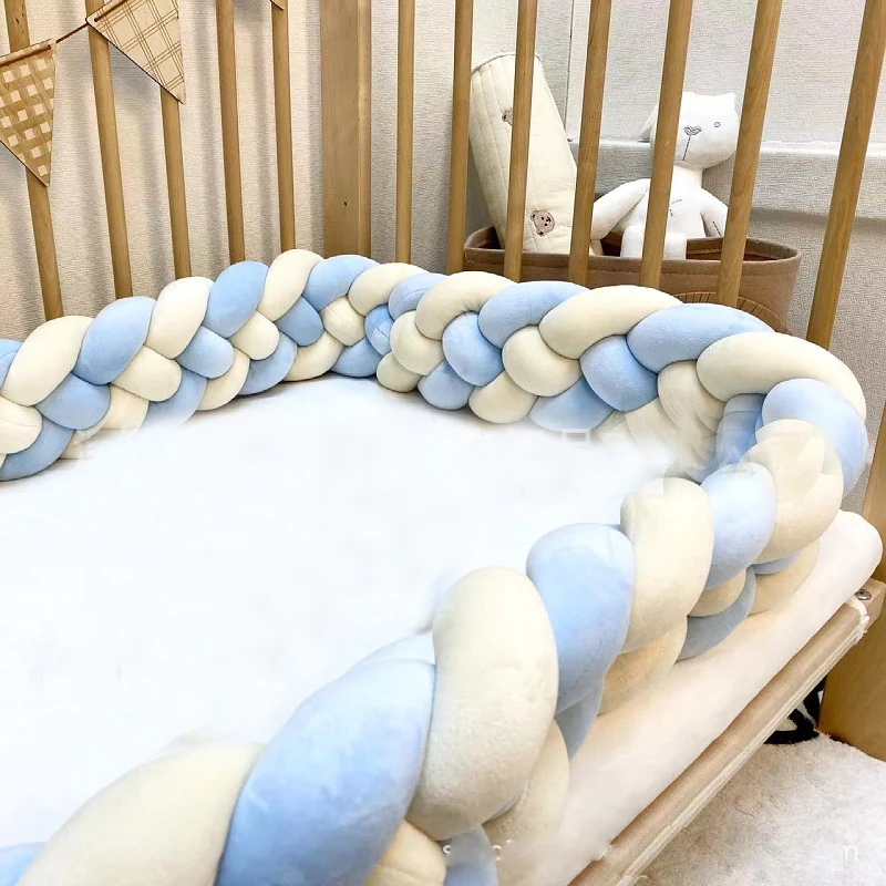 2M-3M 4 Knotted Infant Protector Bedroom Decoration Cot Bumper Baby Bed Bumper