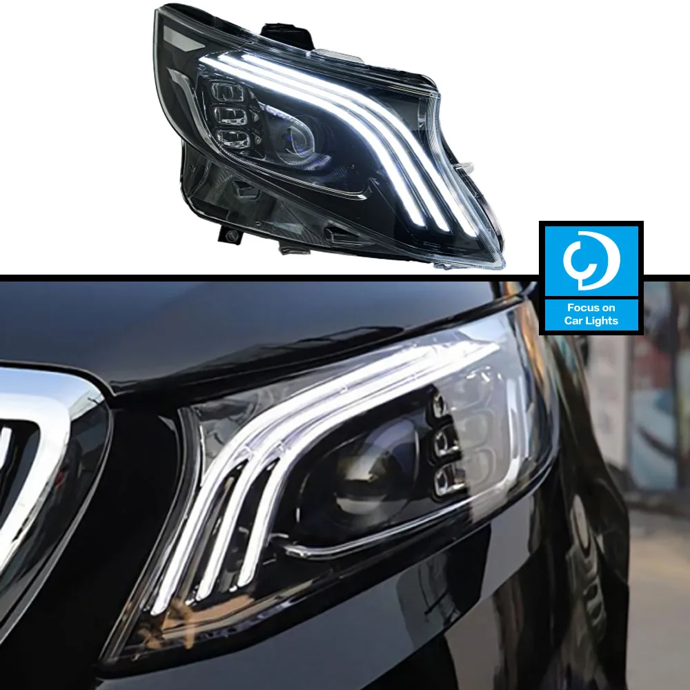 Car Front Headlight for VITO V260 V250 V Class Maybach 2016-2021 HeadLamp Styling  Dynamic Turn Signal Lens Automotive 2PCS