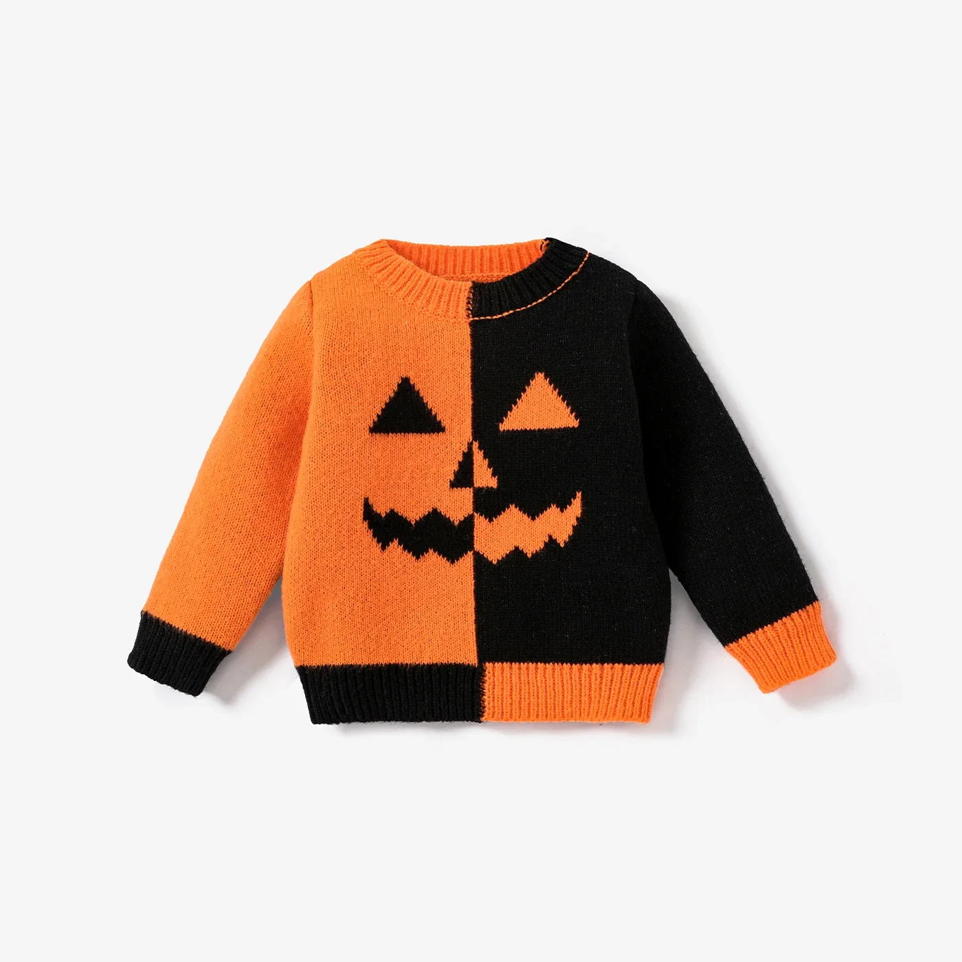 PatPat Baby Boy/Girl Childlike Halloween  Pattern Sweater Soft and Comfortable  Perfect for Outings and Daily Wear