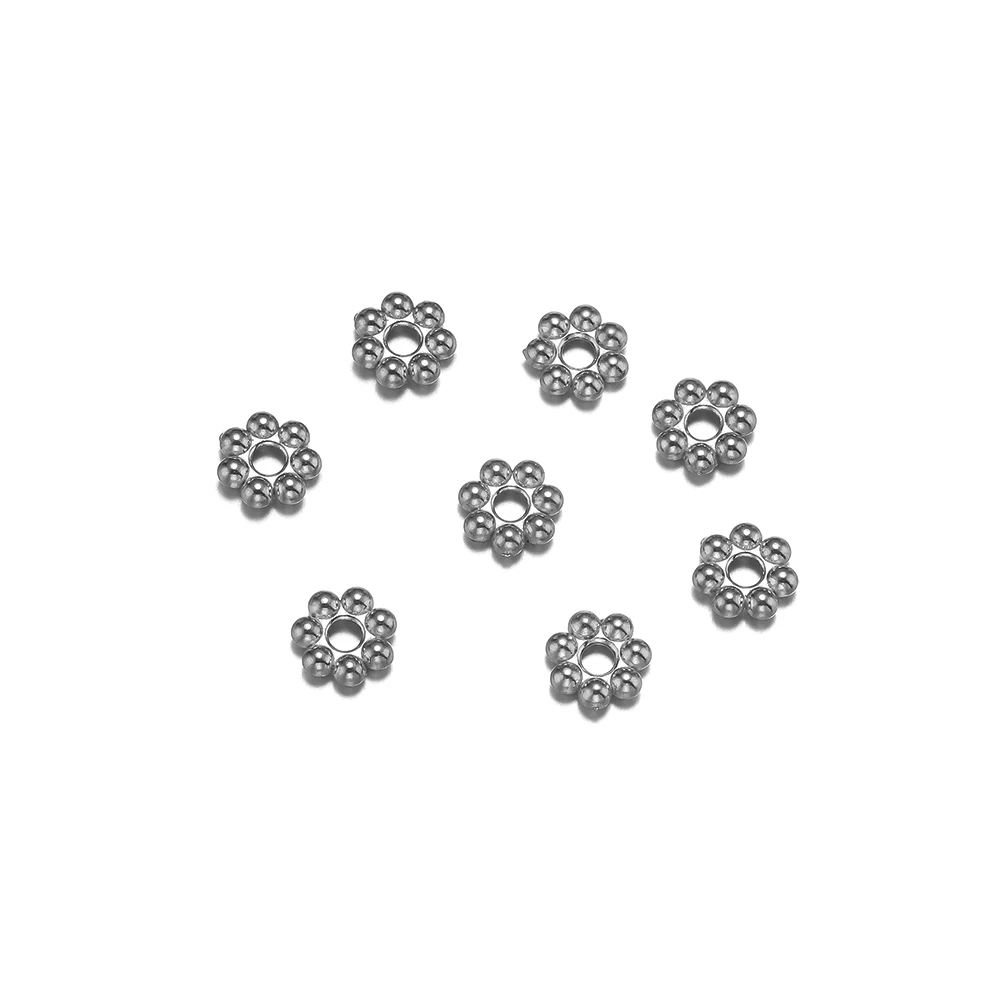 50pcs Stainless Steel Flower Shape Loose Spacer Beads for DIY Jewelry Making Bracelet Necklaces Findings Accessories Supplies - Image 6