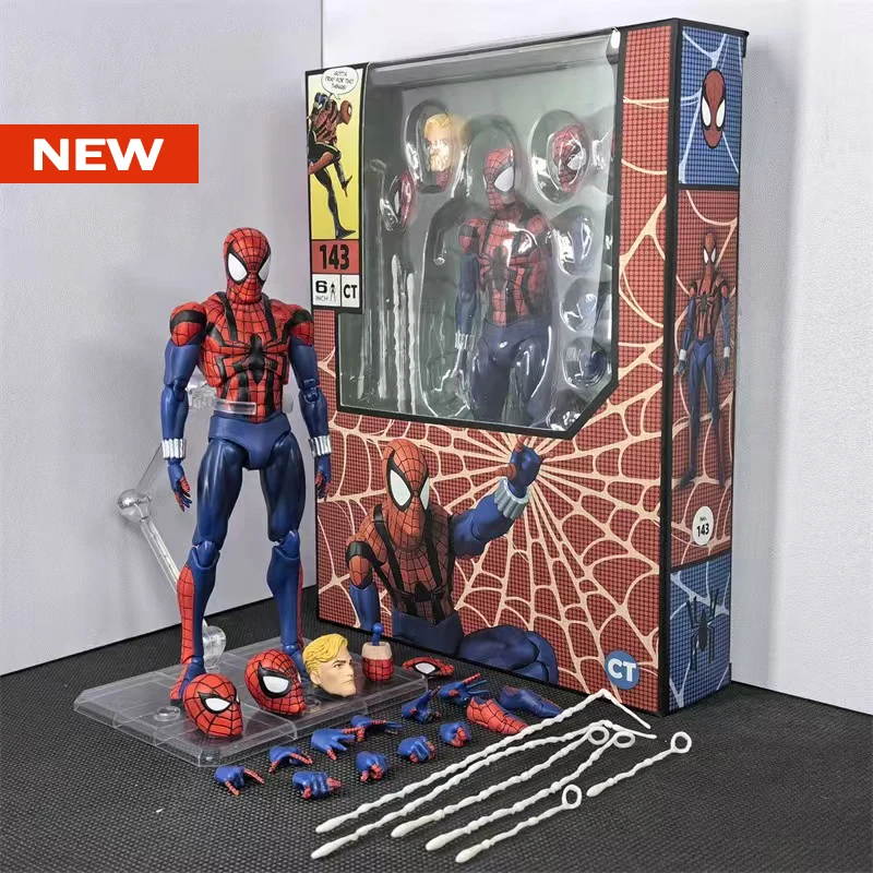 In Stock Ct Toys Spiderman Mafex 143 Ben Reilly Comic Ver The Amazing Spider-Man 001 Anime Action Figure Figurine Toys Kids Gift