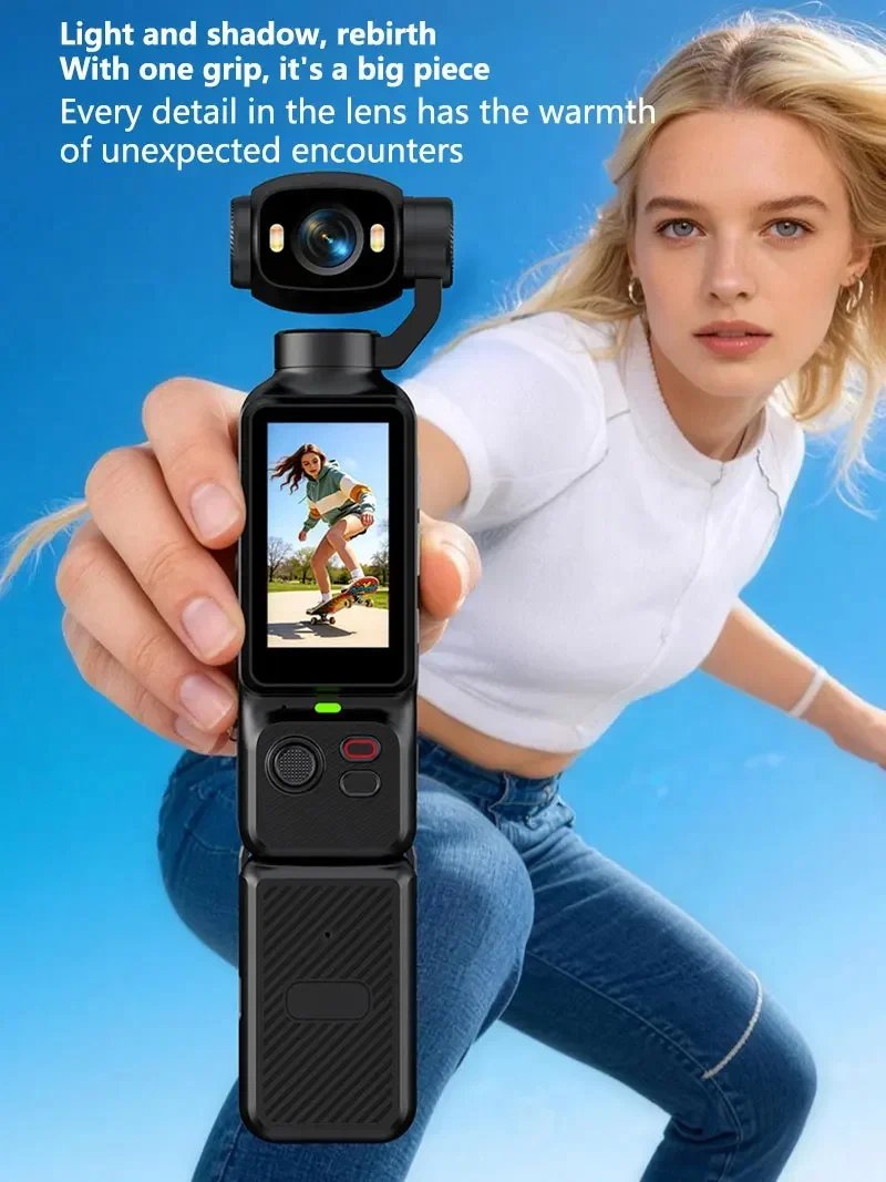 OnePlus 8K Handheld-Actionkamera 180 ° Drehbare Linse Elektronische Anti-Shake-Taschen-Vlog-Kamera mit Zusatzlicht für Outdoor-Sportarten – Detail 4