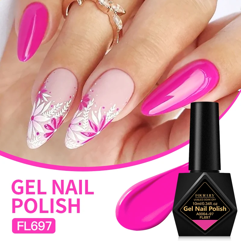10 ml Vier Lelie 162 Kleuren Nagel Gel Polish Semi Permanente Nail Art Manicure Losweken LED UV Gel nagel Levert Art Vernis