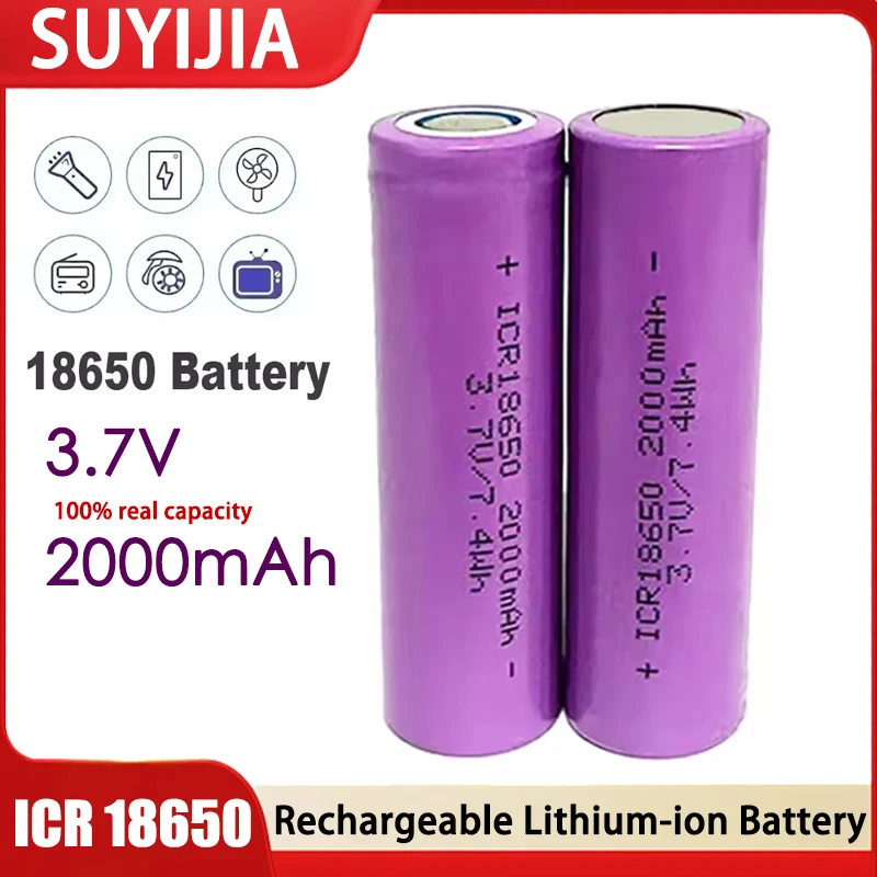 

Sell Like Hot Cakes 3.7V 2000mAh ICR18650 Rechargeable Lithium-ion Battery for High Intensity Flashlight Headlight Walkie Talkie