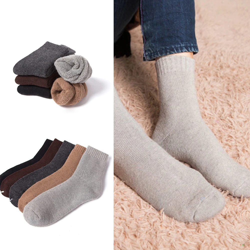 

High Quality Fashion Warm Thick Terry Sock Autumn Winter Lady Casual Thermal Socks Girl Solid Color Middle Tube Socks For Women